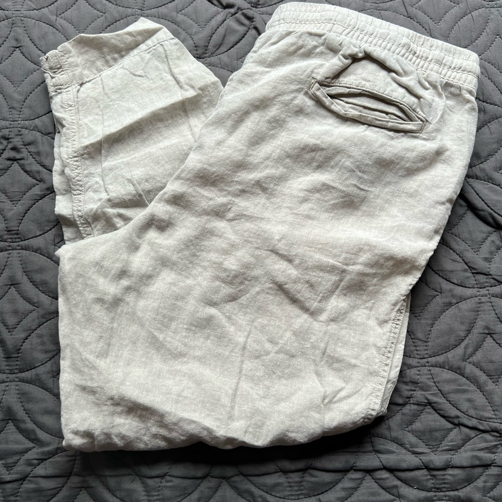 L.L. Bean Women’s Casual Linen Pants — Light Beige size 16